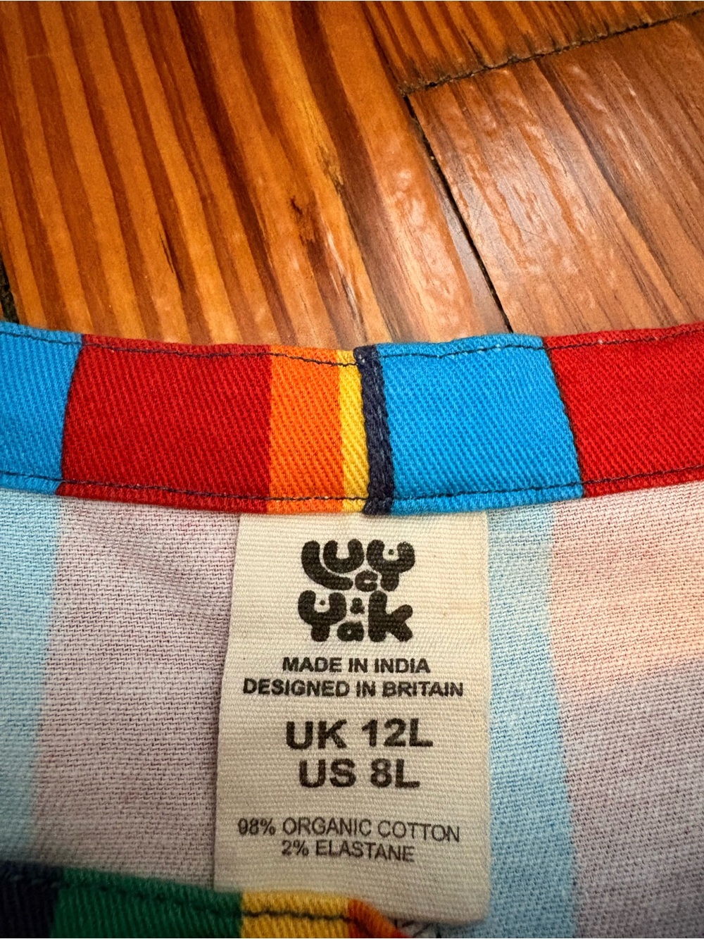 Lucy & Yak Original Straight leg Overalls Rainbow! UK size 12L - Picture 3 of 4